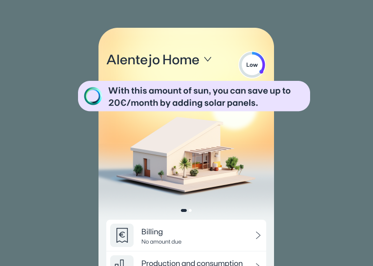 Home — visão geral do sistema de energia